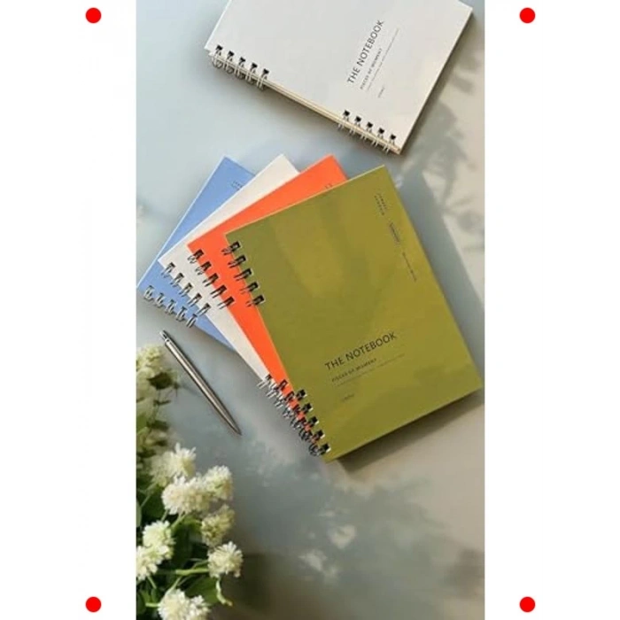 A5 Spiralli Çizgisiz Defter, Açık Gri