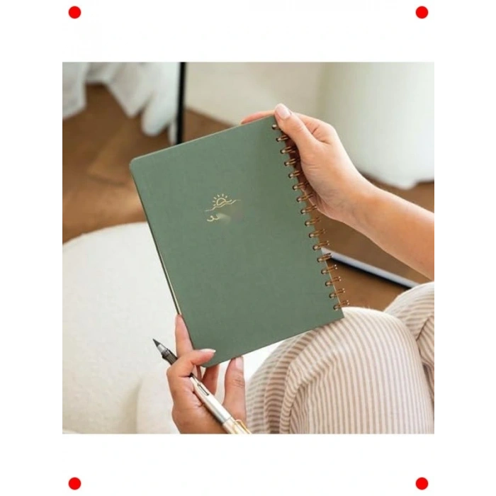 A5 Spiralli Keten Kapak Noktalı Not Defteri