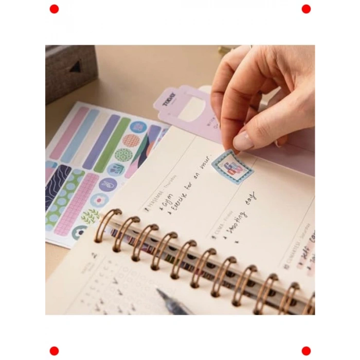 A5 Spiralli Keten Kapak Süresiz Ajanda - Bordo