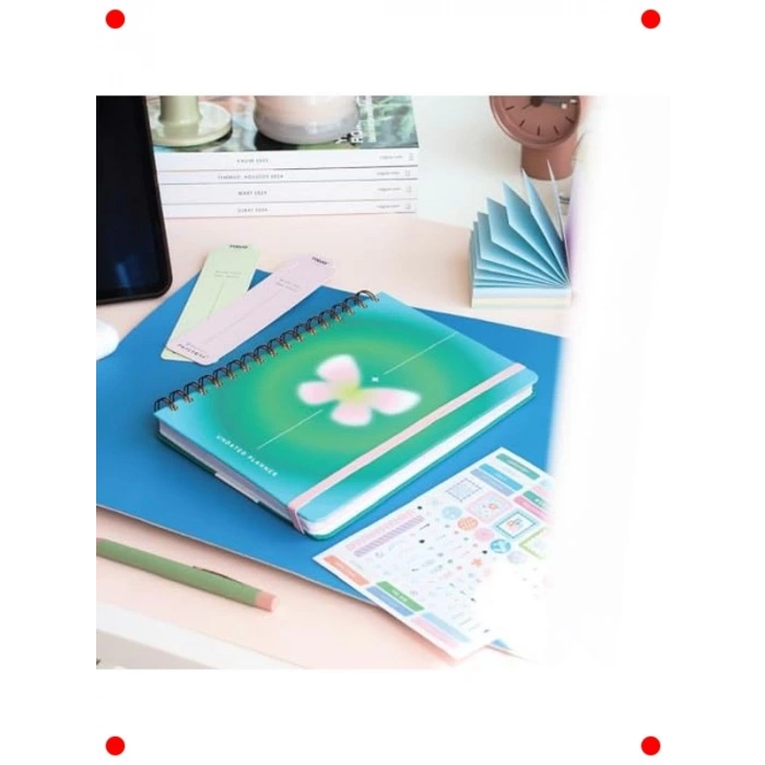 A5 Spiralli Süresiz Ajanda - Kelebek Tasarım