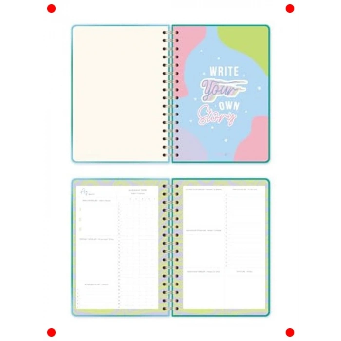 A5 Spiralli Süresiz Ajanda - Kelebek Tasarım