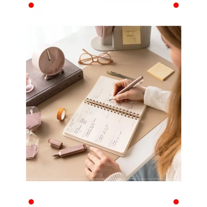 A5 Spiralli Süresiz Keten Ajanda Siyah