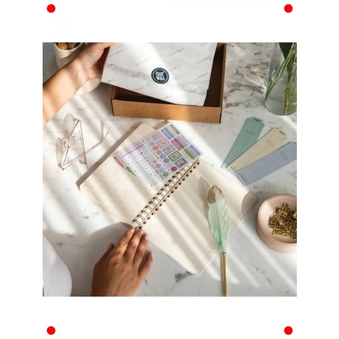 A5 Süresiz Keten Spiralli Planlayıcı Ajanda, Krem