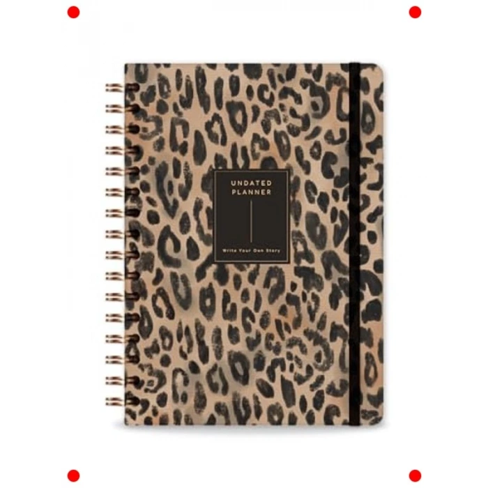 A5 Süresiz Leopar Desenli Spiralli Planlayıcı