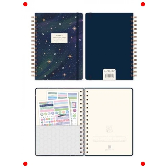 A5 Süresiz Spiralli Ajanda Planlayıcı, Galaksi Desen