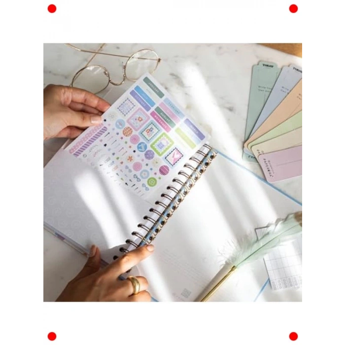 A5 Süresiz Spiralli Planlayıcı Ajanda, Kalp Tasarımlı