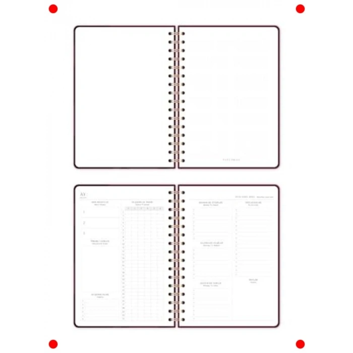 A5 Süresiz Spiralli Planlayıcı Ajanda, Kalp Tasarımlı