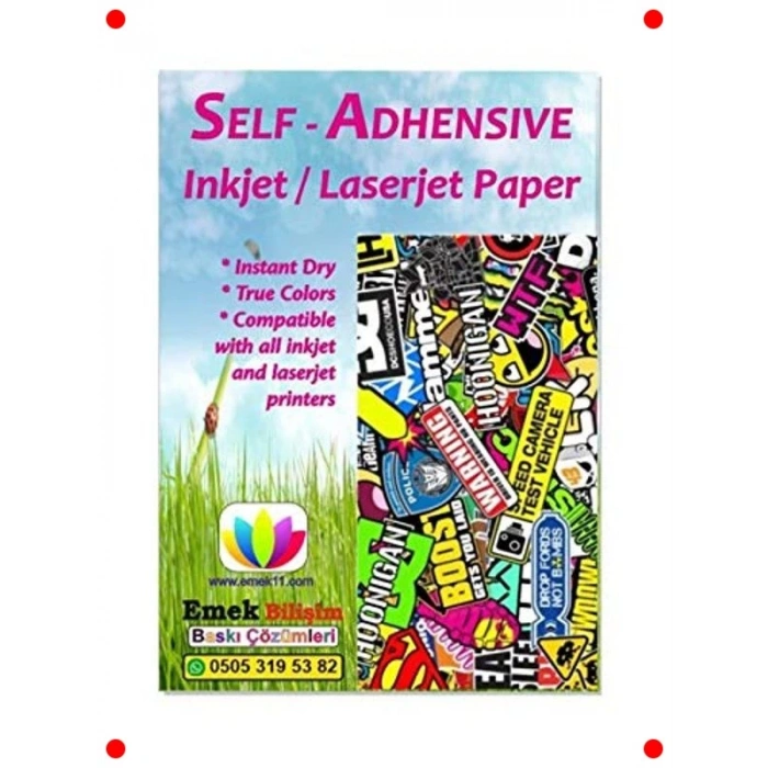 A6 Mat Etiket Kağıdı - 100 Yaprak, Güçlü Yapışkanlı