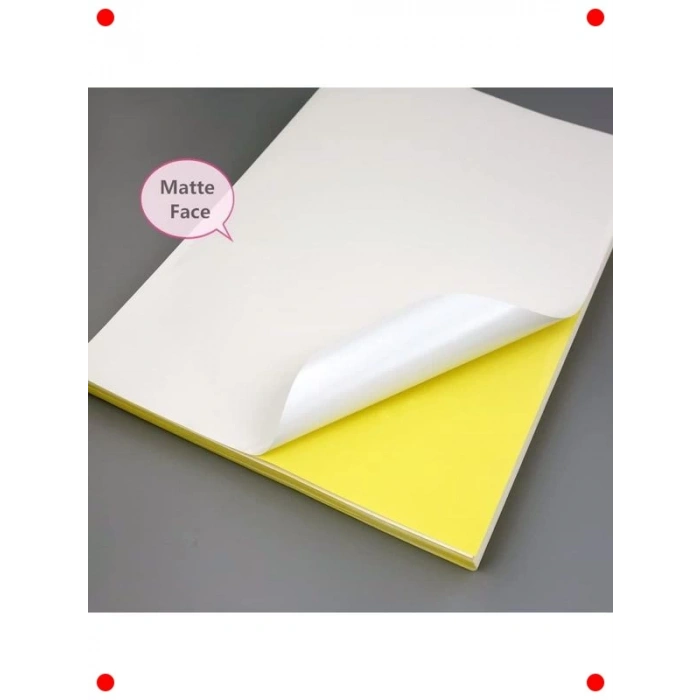 A6 Mat Etiket Kağıdı - 100 Yaprak, Güçlü Yapışkanlı