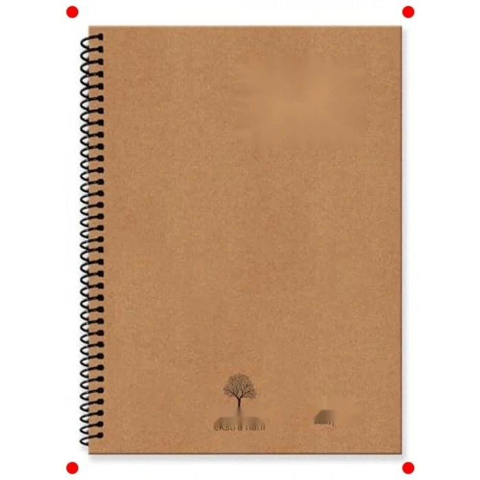 A6 Spiralli Kareli Okul Defteri - Kraft Kapak
