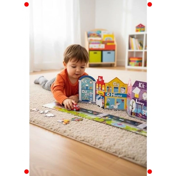 ABC Şehri Katlanabilir Etkinlik ve Yapboz Seti