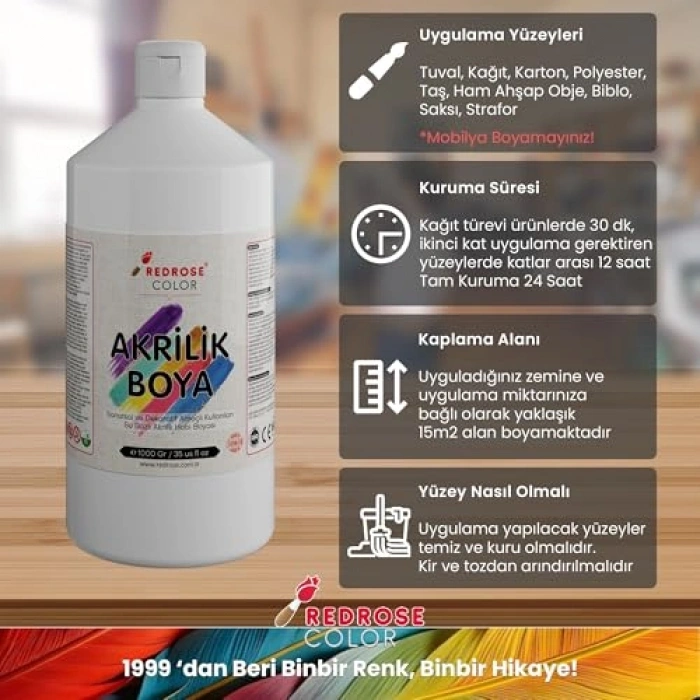 Açık Mavi Akrilik Boya, 1000 gr