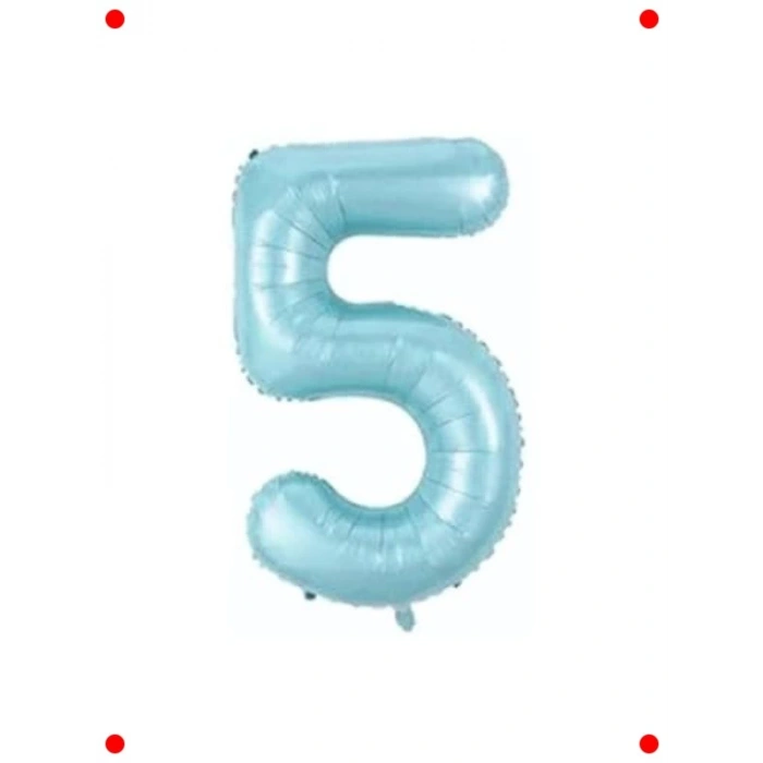 Açık Mavi Rakam Folyo Balon - 80 cm
