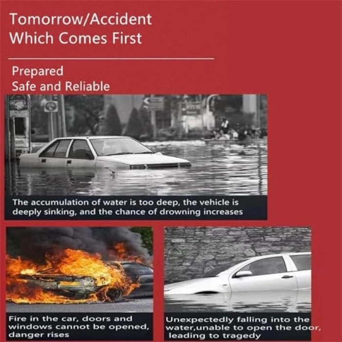 Acil Durum Kaçış Çekici, Araba Camı Kırma Aleti, 2li Set