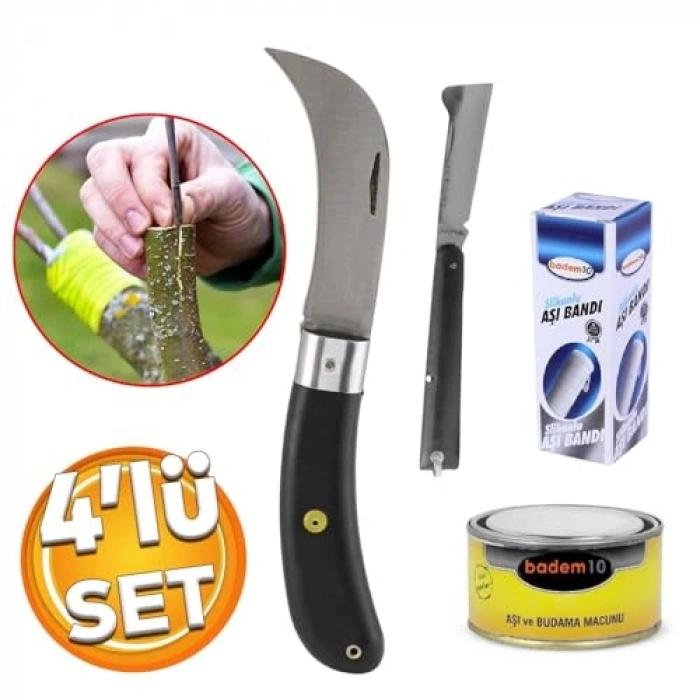 Ağaç Dal Aşılama Seti, 4 Parça, Pratik Budama Araçları