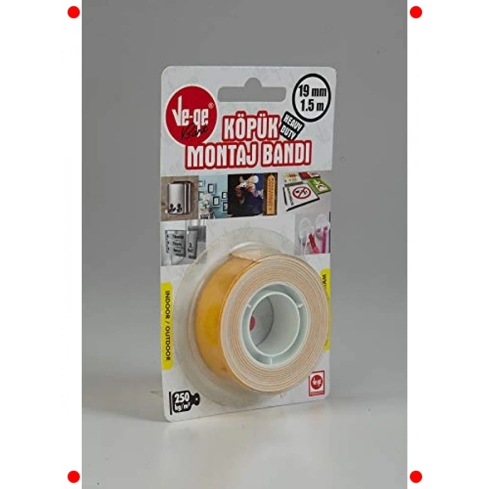 Ağır Hizmet Tipi Köpük Montaj Bandı - 19 mm x 1.5 m