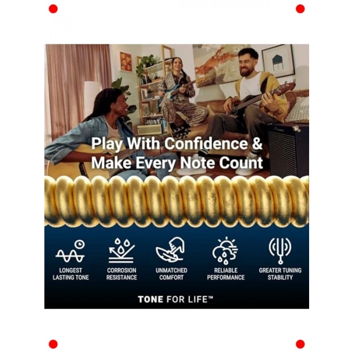 Ağır Ölçü Kaplamalı Elektro Gitar Teli Seti (12-52)