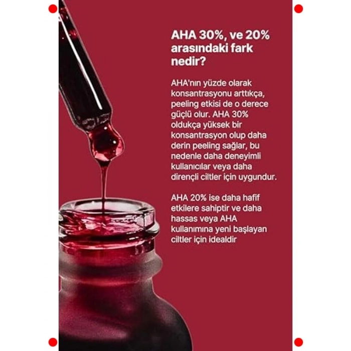 AHA BHA Canlandırıcı Kırmızı Peeling Cilt Serumu