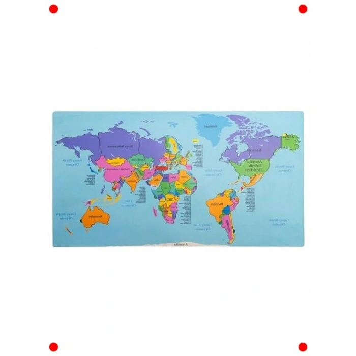 Ahşap Dünya Haritası Yapboz Seti