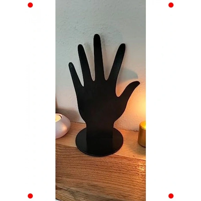 Ahşap El Motifli Lazer Kesim Takı Standı