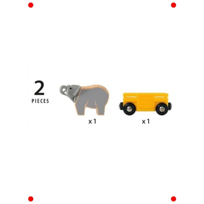 Ahşap Fil ve Vagonlu Çekçek Oyuncak