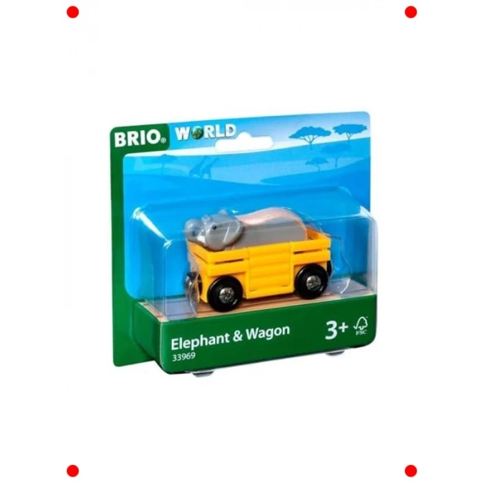 Ahşap Fil ve Vagonlu Çekçek Oyuncak