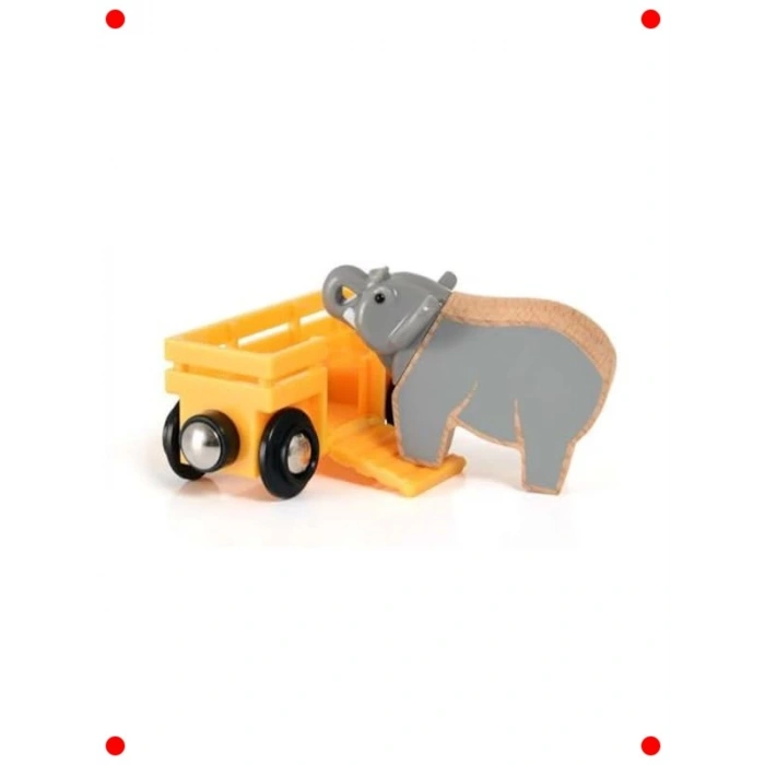 Ahşap Fil ve Vagonlu Çekçek Oyuncak
