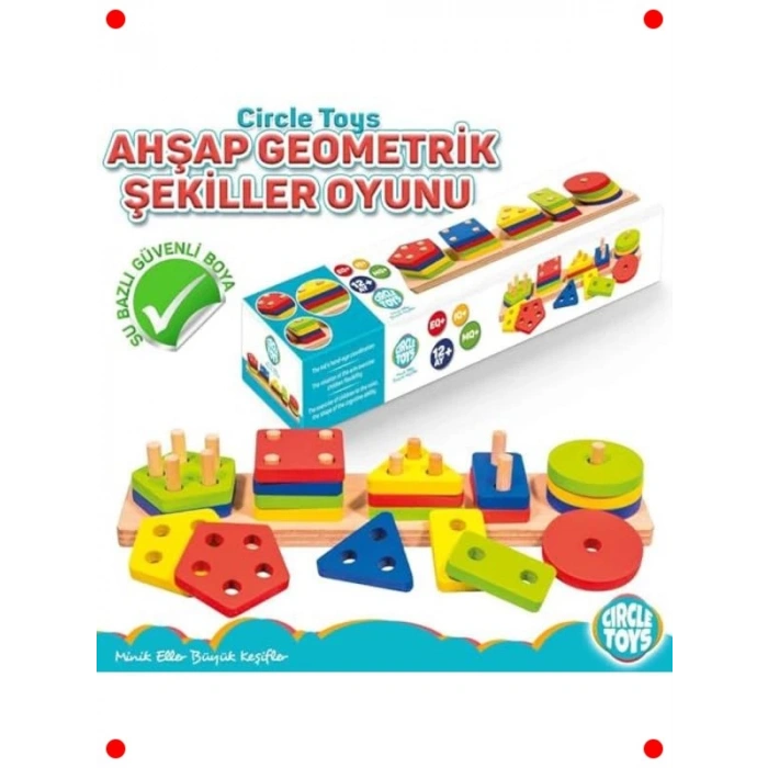 Ahşap Geometrik Şekiller Öğrenme Seti - 5 Parça