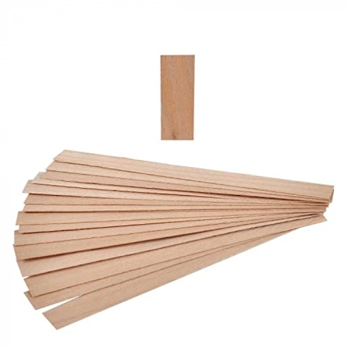 Ahşap Mum Fitili, 60 Adet, 15 cm Boy, 15 mm En