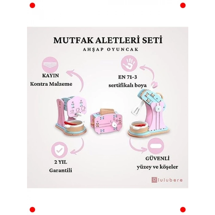 Ahşap Mutfak Oyuncak Seti - 3ü 1 Arada