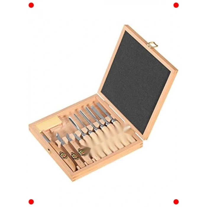 Ahşap Oyma Seti 11 Parça ve Bileme Taşı