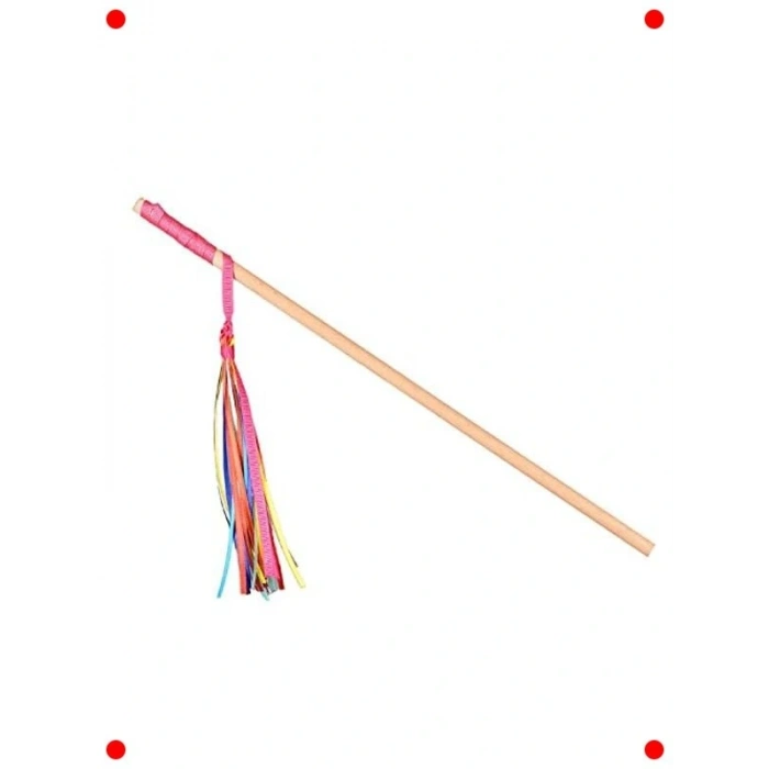 Ahşap Püsküllü Kedi Oltası Oyuncak