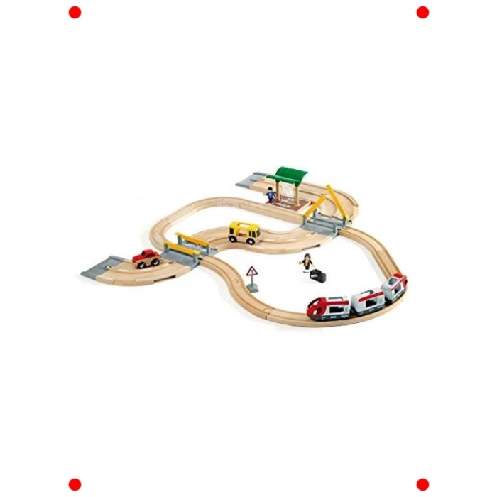 Ahşap Ray ve Yol Seyahat Oyun Seti