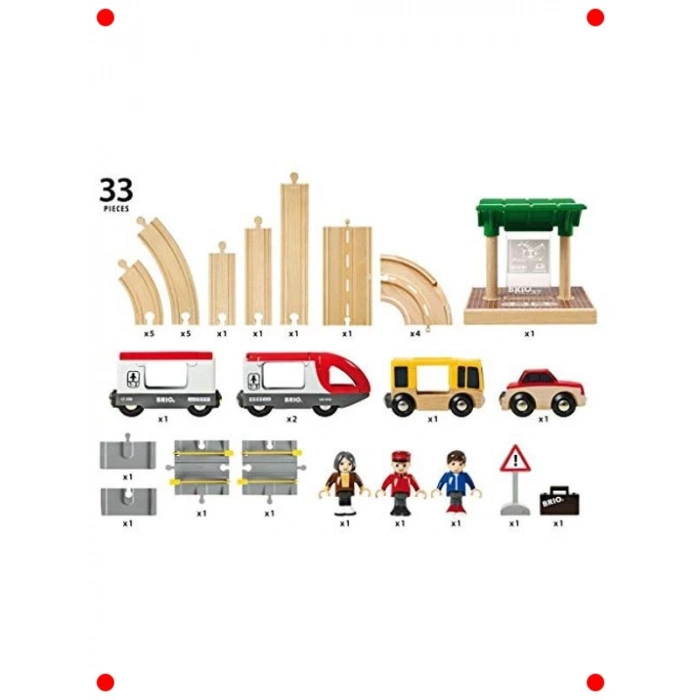 Ahşap Ray ve Yol Seyahat Oyun Seti