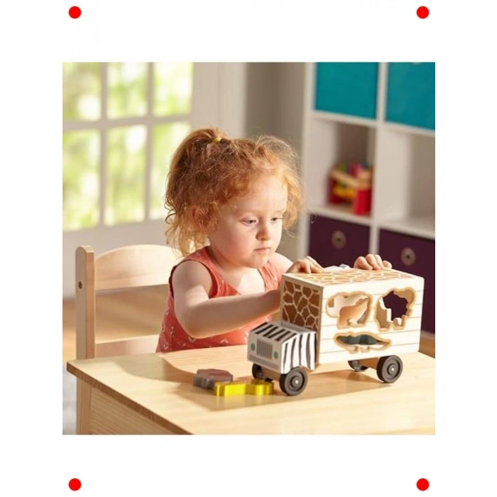 Ahşap Safari Hayvan Kurtarma Kamyonu - 3+