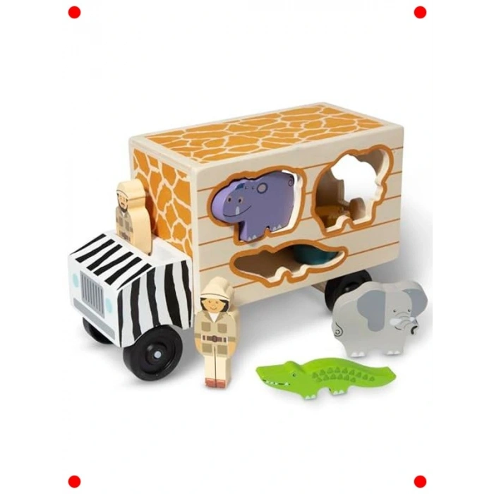 Ahşap Safari Hvan Kurtarma Kamyonu - 3+