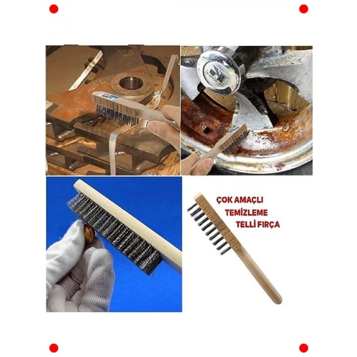 Ahşap Saplı Çok Amaçlı Tel Fırça No 4