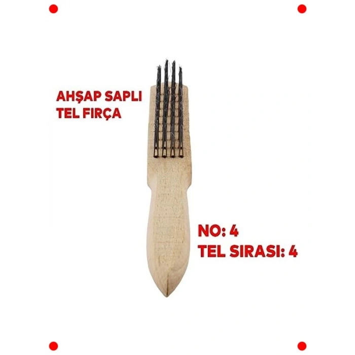 Ahşap Saplı Çok Amaçlı Tel Fırça No 4