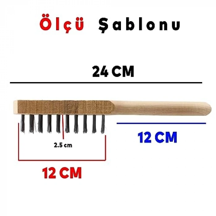 Ahşap Saplı Tel Fırça - Çok Amaçlı Temizlik için No 6