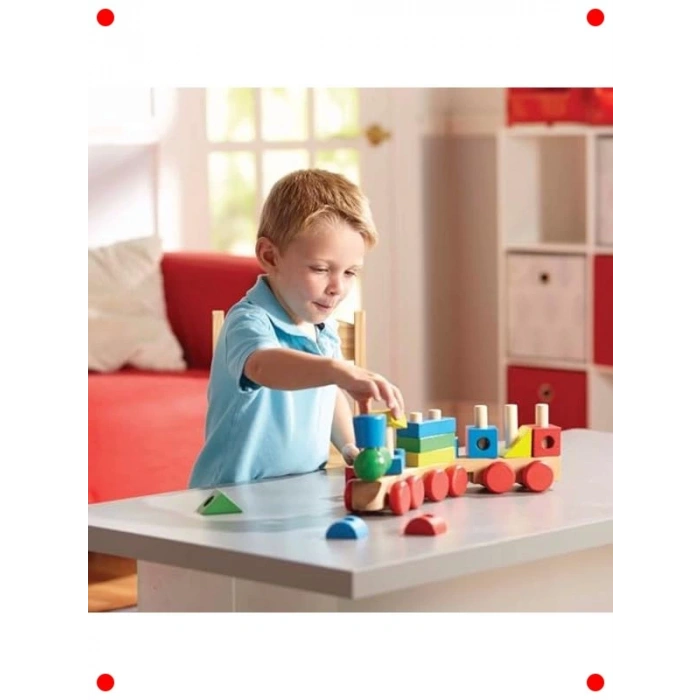 Ahşap Tren Seti - 18 Parça