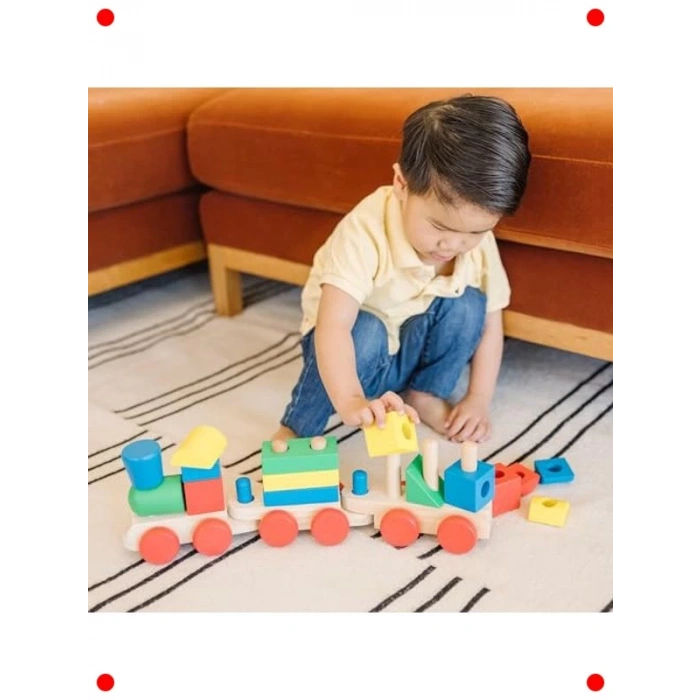 Ahşap Tren Seti - 18 Parça