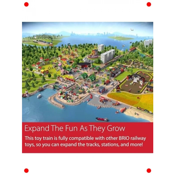 Ahşap Tren Seti Kırmızı Lokomotif