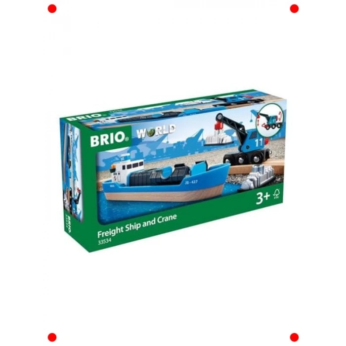 Ahşap Yük Gemisi ve Hareketli Vinç Seti