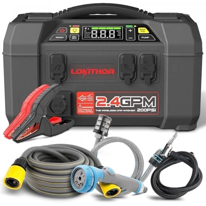 Akıllı Akü Takviye Seti, 12V 2500Amp Li-Polimer ve Pompa