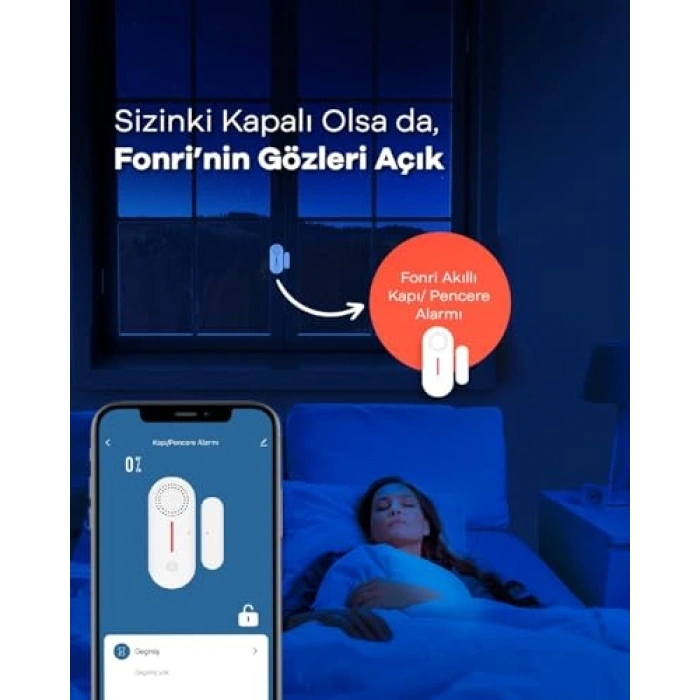 Akıllı Kablosuz Kapı Pencere Alarmı, Mobil Bildirim
