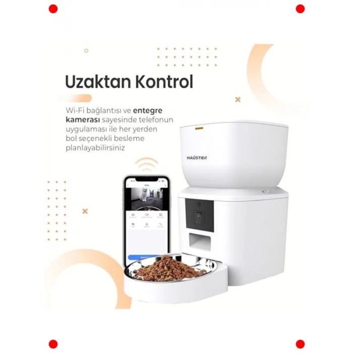 Akıllı Kameralı Otomatik Kedi Mama Kabı 4 Lt