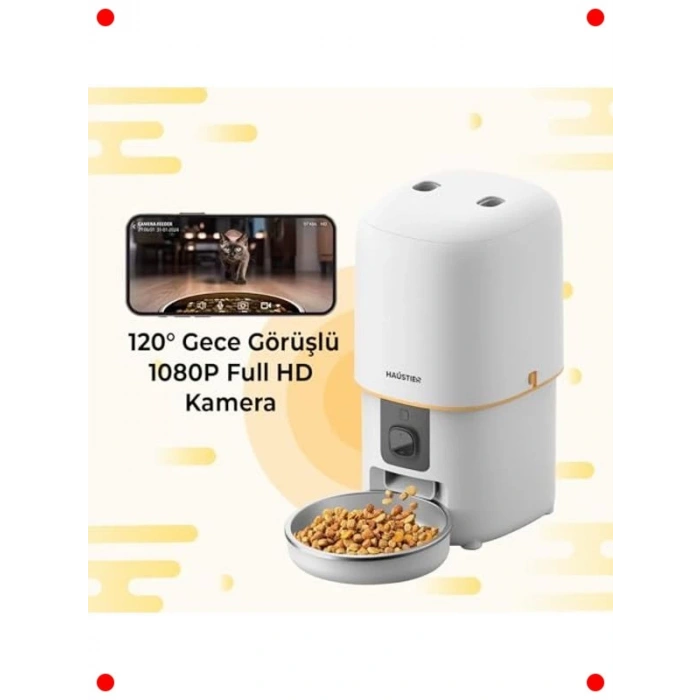 Akıllı Kameralı Otomatik Mama Kabı, Gece Görüşlü, 4L