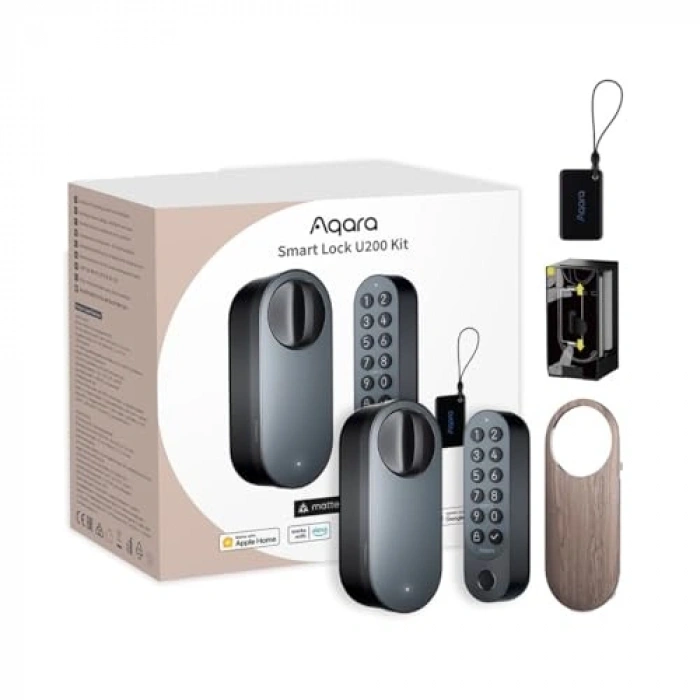 Akıllı Kilit, U200 Model, Güçlendirilmiş Yapı, Siyah