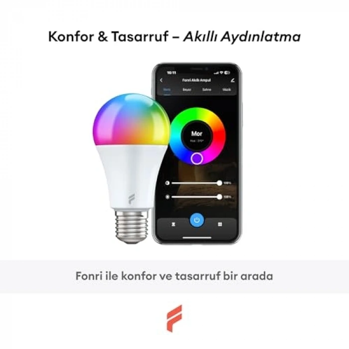 Akıllı LED Ampul, 9W, Sesli Kontrol Özelliği