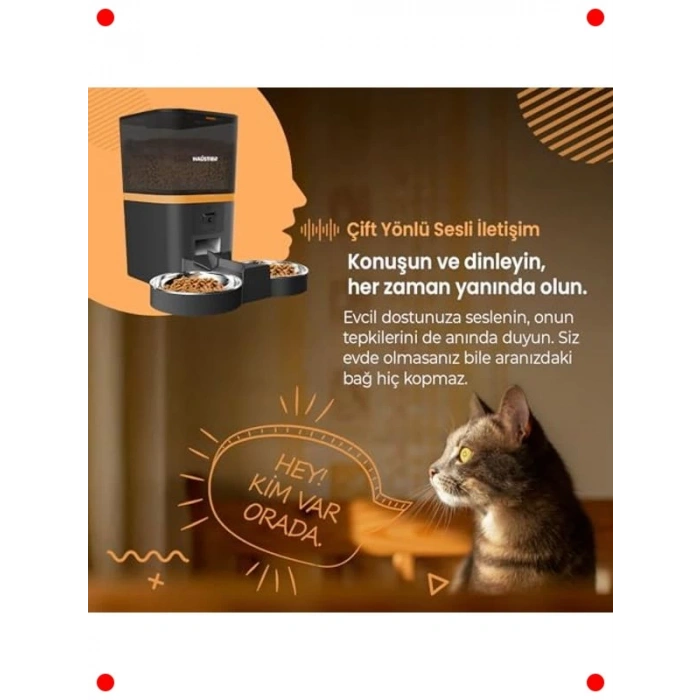 Akıllı Otomatik Kedi Mama Kabı Kameralı ve Wifi Kontrollü